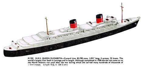 Rms Queen Elizabeth Ocean Liner Minic Ships 702 The Brighton Toy