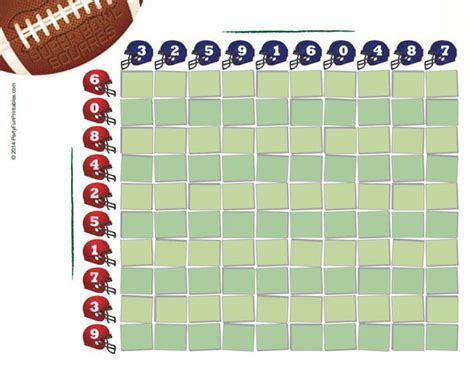 printable super bowl squares  grid   nfl pool