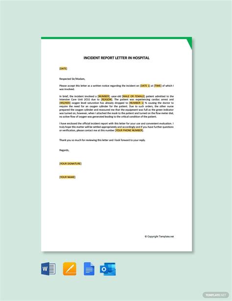 construction incident report sample letter