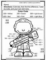 Grade Rounding Color Math Differences Estimate 3rd Worksheets Numbers Third Printables Go Number Coloring Estimating Code Printable Answers Resources Kids sketch template