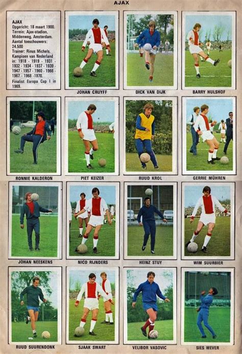 retro ajax soccer cards johan cruyff voetbal football