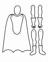 Superhero Template Outline Coloring Body Printable Pages Templates Own Make Hero Super Paper Kids Doll Cape Paperdoll Superman Cut Color sketch template