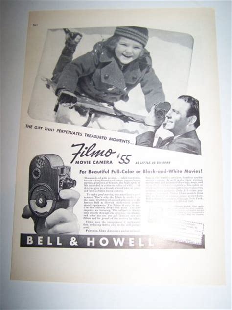 Vintage 1937 Bell And Howell Filmo Movie Camera Print Ad