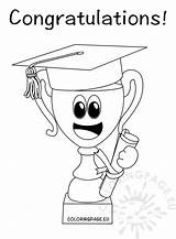 Congratulations Graduation Trophy Graduate Coloring Hat Cup Reddit Email Twitter sketch template