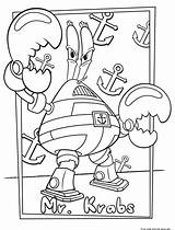 Spongebob Mr Coloring Krabs Pages Squarepants Movie Disney Choose Board sketch template