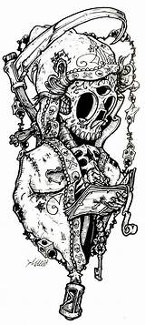 Reaper Grim Cráneo Ec0 Tattooing sketch template
