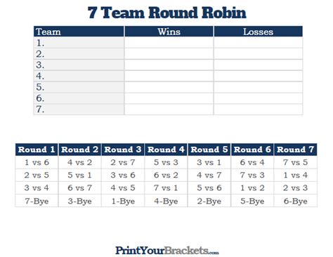 printable  team  robin tournament team schedule beer olympic