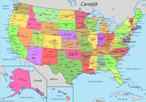 mapa de estados unidos mapa usa