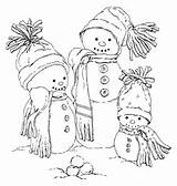 Stamps Christmas Snowman Coloring Digital Snowmen Pages Choose Board Trio sketch template