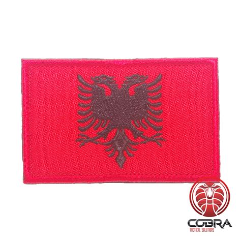 vlag albanië geborduurde militaire patch met klittenband airsoft military cobra tactical
