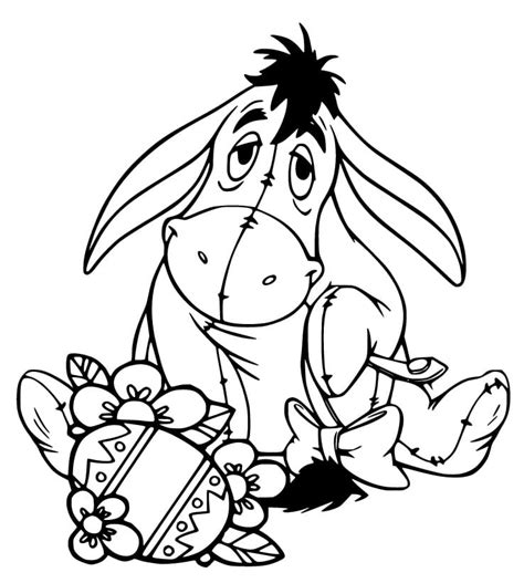 eeyore  easter egg coloring page  printable coloring pages