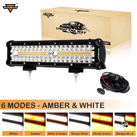 buy auxbeam   led light bar  amber white strobe led light pod offroad driving light