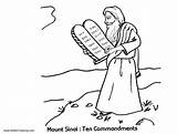 Sinai Coloring Mount Commandments Pages Ten Kids Printable Color sketch template