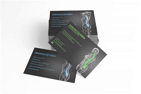 physical therapist business card design simplylogodesign