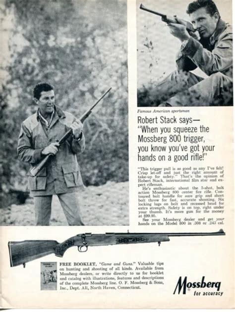 print ad  mossberg model  rifle  robert stack  picclick