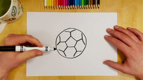 draw  soccer ball football easy drawing  kids otoons