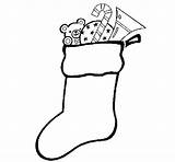 Coloring Stocking Presents Coloringcrew Christmas sketch template