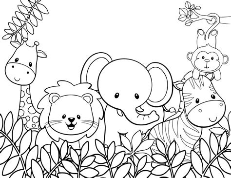 coloring page jungle printable coloring