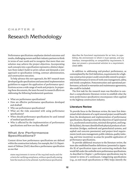 chapter  research methodology performance specifications  rapid