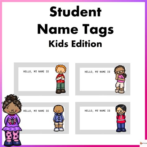 editable student  tags kids edition volume    teachers