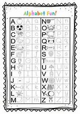 Phonics Tracing Coloring Alphabet Lower Upper Case Fun Kindergarten Subject sketch template
