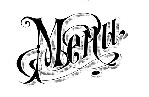 vintage typography menu headings wedding  graphics fairy
