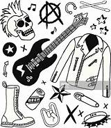 Punk Rock Coloring Pages Jacket Leather Vector Clipart Clip Cliparts Doodles Illustrations Nose Ring Getcolorings Library Good sketch template