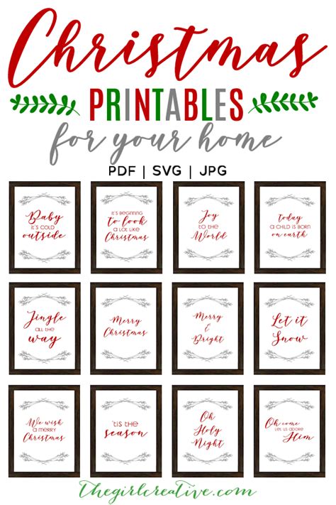 christmas printables   home   girl creative