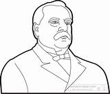Cleveland Grover Clipart President Outline American Presidents Clip Search Classroomclipart sketch template