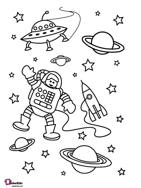 astronaut  outer space coloring page    print