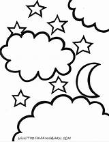 Coloring Pages Moon Star Night Sky Printable Drawing Thecoloringbarn Kids Car Starry sketch template