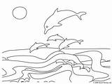 Beach Sunset Coloring Pages Drawing Getdrawings sketch template