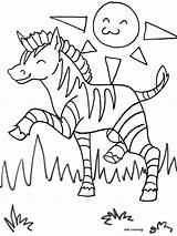 Coloring Pages Zebra Kids Printable Print Template Sunny Marty Weather Zoo Animal Color Templates Grazing Getdrawings Horse Related Comments Post sketch template