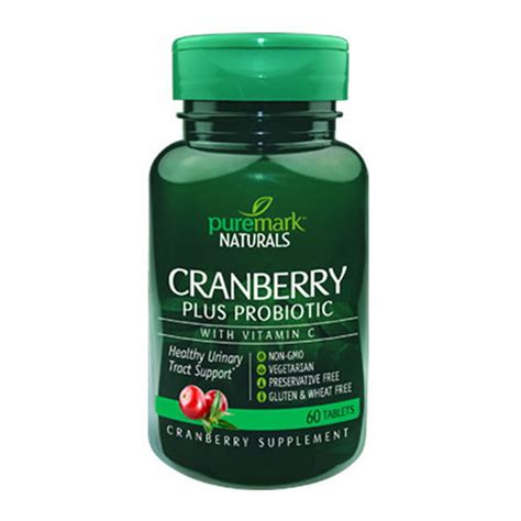 21st century puremark naturals cranberry plus probiotic tablets 60 ea