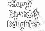 Birthday Happy Daughter Coloring Reddit Email Twitter Coloringpage Eu sketch template