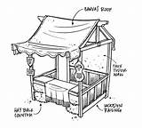Booth Renaissance Market Faire Stalls Fair Themed Event Medieval Merchant Drawing Booths Roof Vendor Canvas Craft Display Fun Rough Sawn sketch template