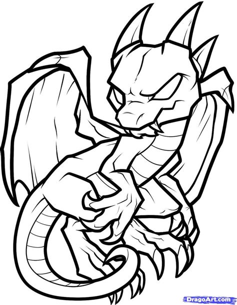 baby dragon coloring clipart