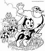 Felix Coloring Pages Cat Cartoon Color Character Printable Kids Characters Sheets Book Found sketch template