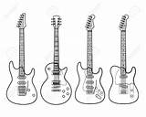 Fender Electric Vector Guitars Clipart Silhouettes Illustration Isolated Stock Depositphotos Clipground Classic St sketch template