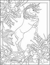 Unicorns Colouring Dover Doverpublications sketch template