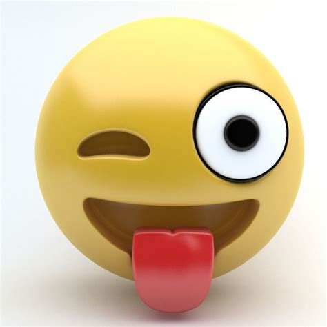emoji tongue 3d model cgtrader
