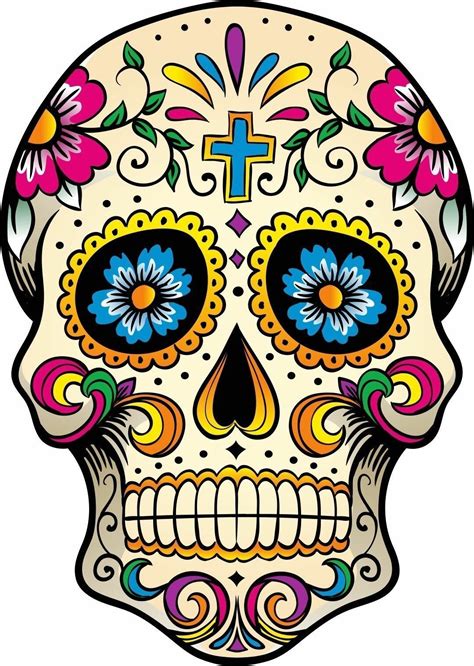 mexican sugar skull  adhesive vinyl sticker ebay sugar skull