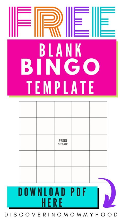 blank bingo template  printable   bingo template numbers