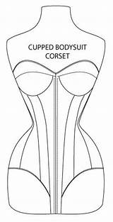 Corset Overbust Bodysuit Cupped sketch template
