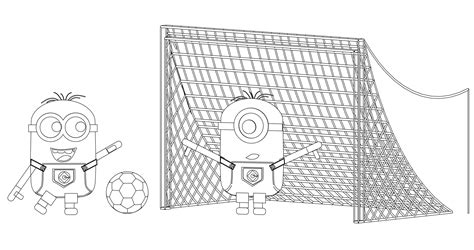 minion playing soccer coloring page  minions coloring pages