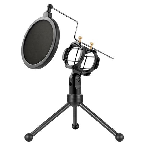 portable microphone holder stand adjustable desktop shockproof microphone mic tripod stand
