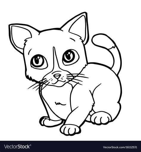 cartoon cute cat coloring page royalty  vector image