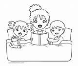 Coloring Family Pages Kids Bedtime Story Colouring Ayeletkeshet Reading Printable Keshet Ayelet Children Print Visit Values Books sketch template
