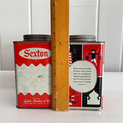 vintage sexton bulk spice tins etsy