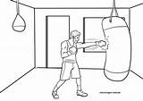 Boxen Ausmalen Beim Kampfsport Kostenlos sketch template